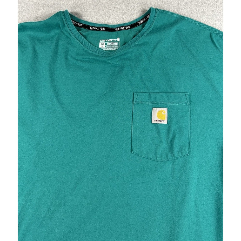 Lot Of 3 Carhartt Force Relaxed Fit T-Shirts Mens 3XL Tall Blue & Green - Picture 12 of 13